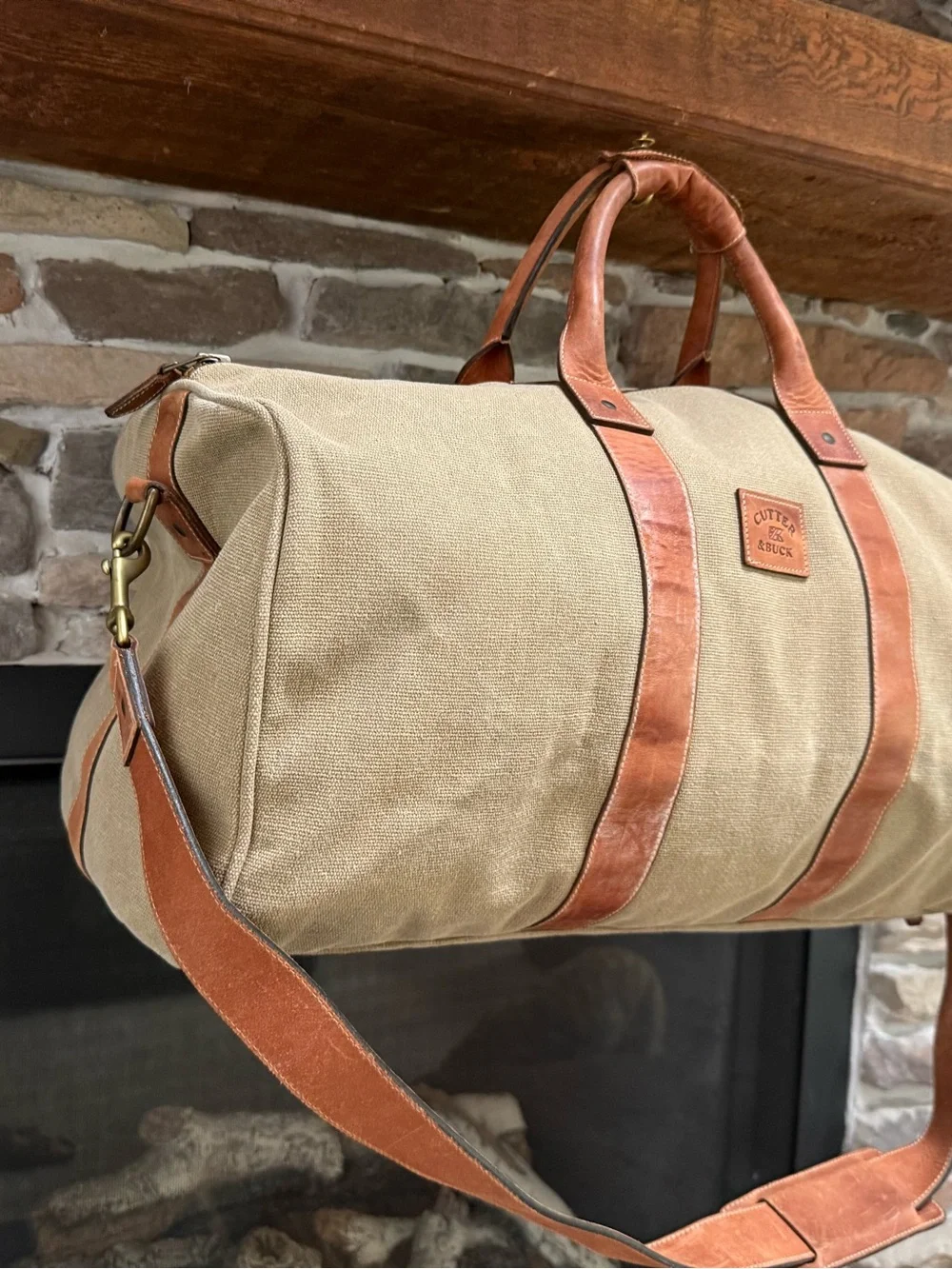 Cutter & Buck Canvas & Leather Weekender Duffel Bag